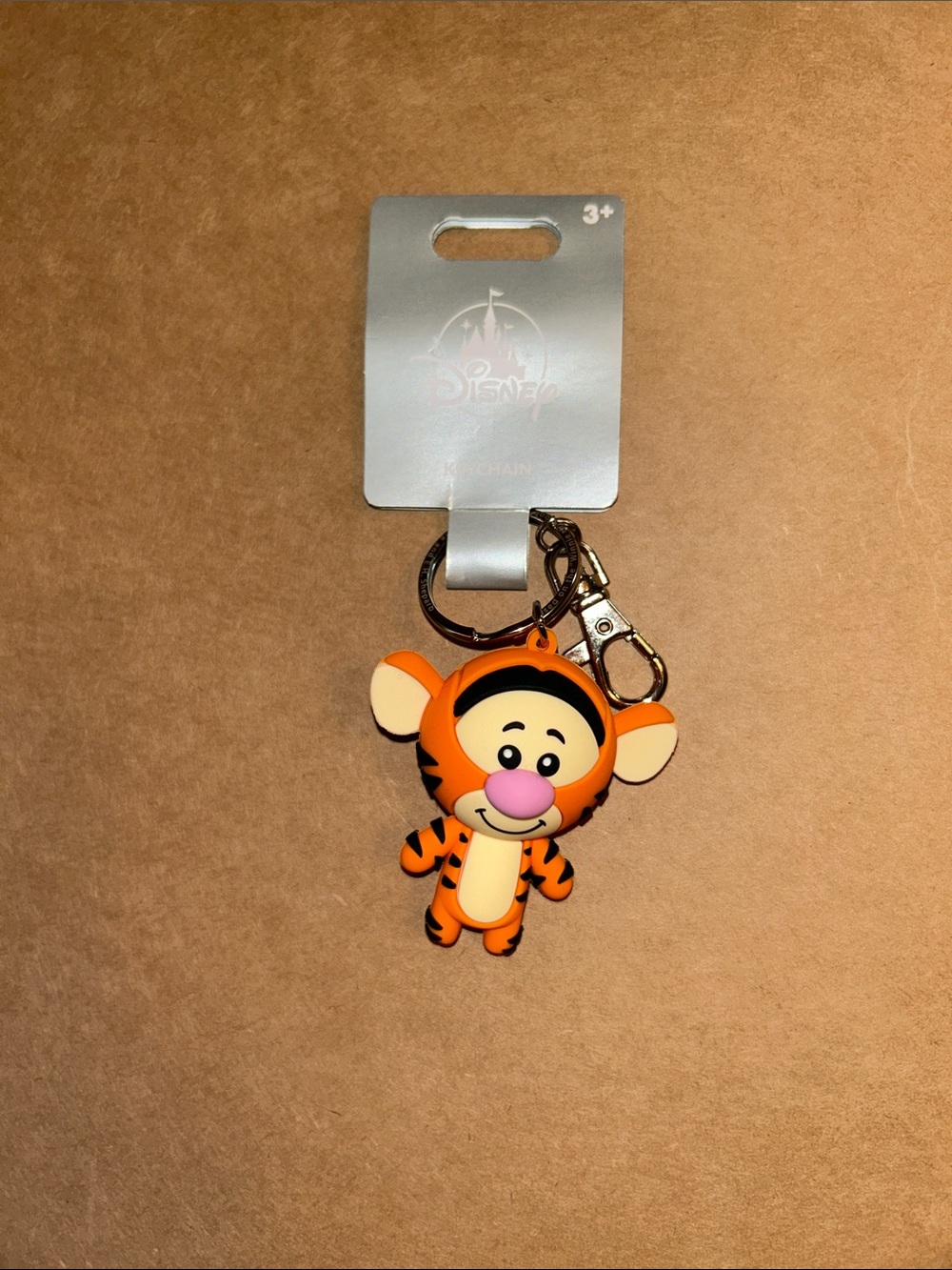 Tigger Rubber Keychain with Metal Clip